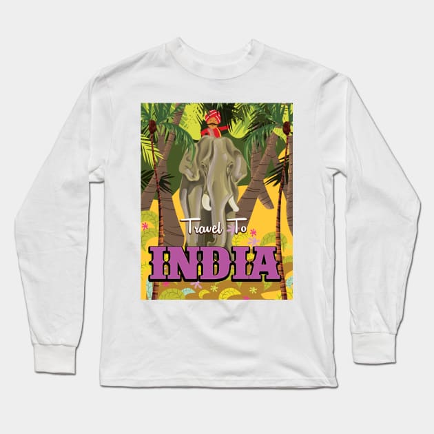 Travel To India Long Sleeve T-Shirt by nickemporium1